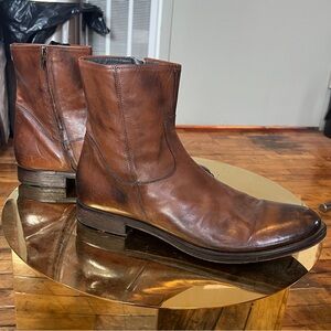 To Boot Mens Size 11 Leather Brown Cognac Zip Chelsea Boot